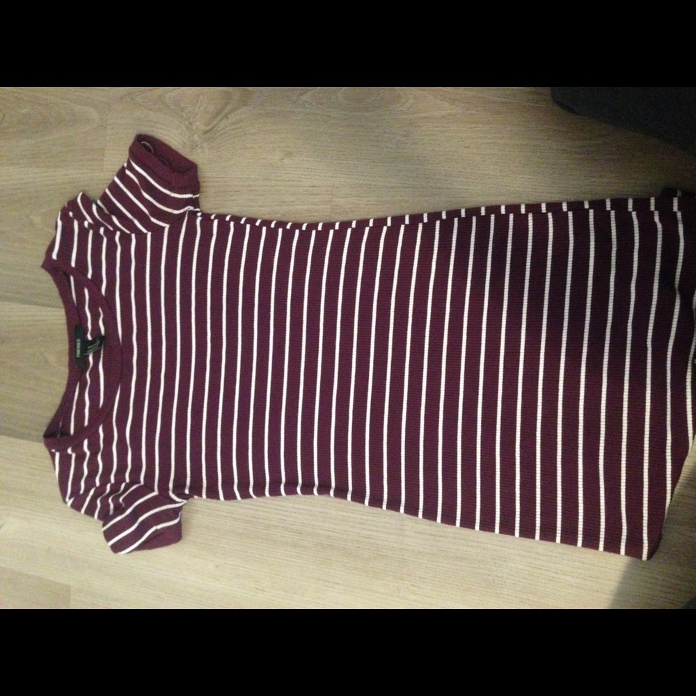 A striped long tight sun dress